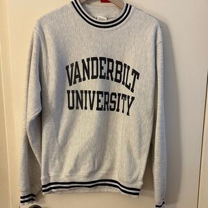 Champion Gray Crewneck Sweater with Vanderbilt University Logo